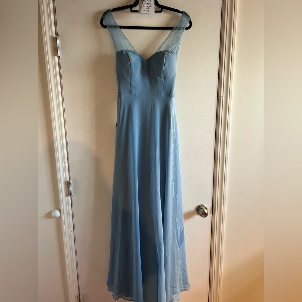 Azazie Chriselle Steel Blue
